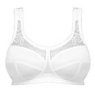 Women Wire Free Bralette White Comfortable Floral Plus Size Bras - YmFit Fusion